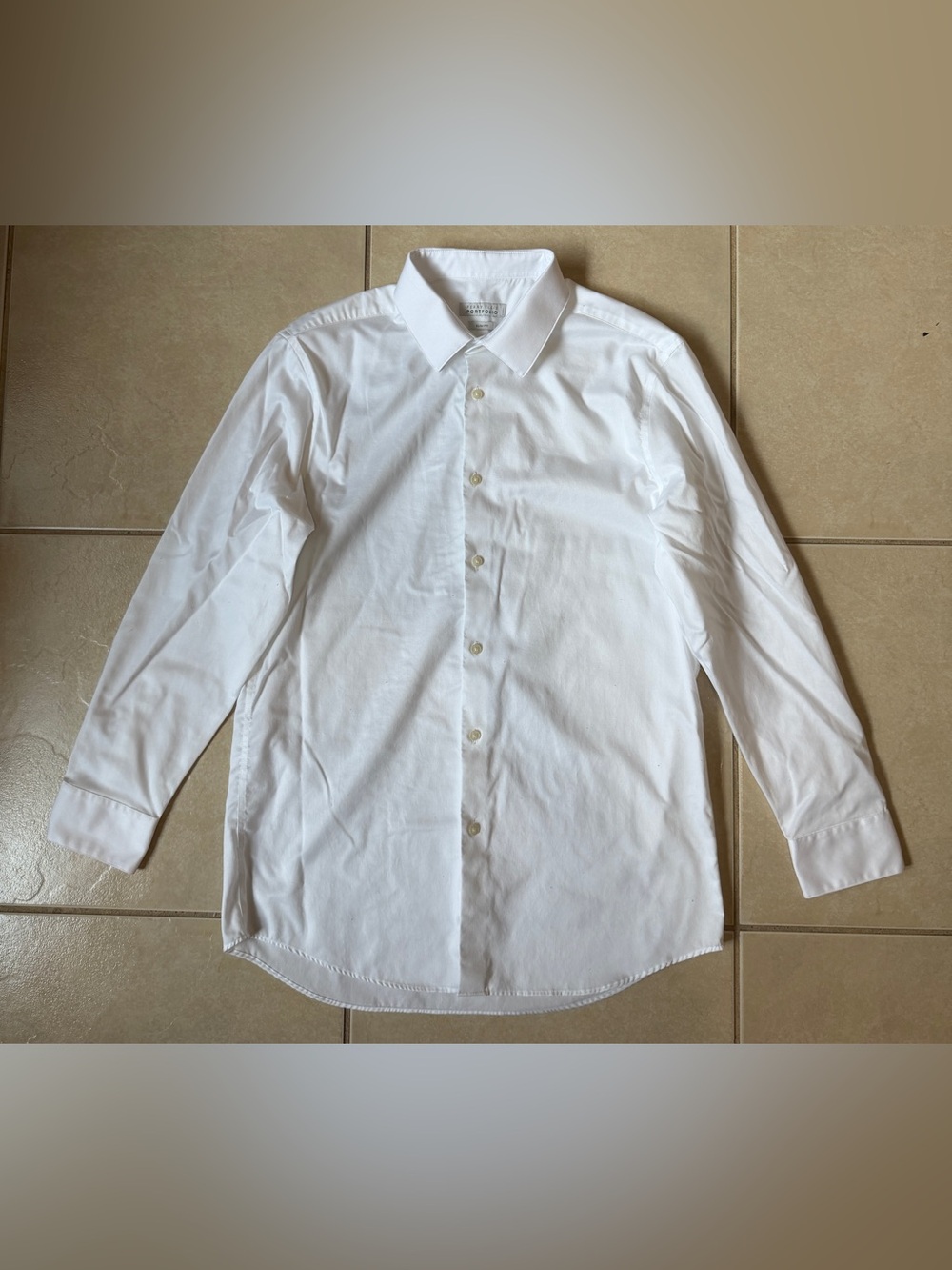 Perry Ellis Portfolio Men’s Sz M White Slim Fit Button Down Shirt Long Sleeves